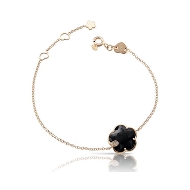 PASQUALE BRUNI 'TON JOLI' 18CT ROSE GOLD ONYX WHITE AND CHAMPAGNE DIAMOND BRACELET