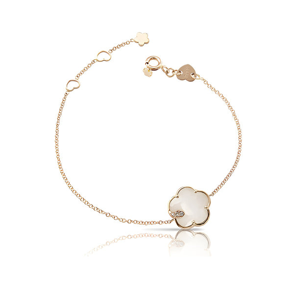 PASQUALE BRUNI 'PETIT JOLI' 18CT ROSE GOLD WHITE AGATE CHAMPAGNE AND WHITE DIAMOND BRACELET (Image 1)