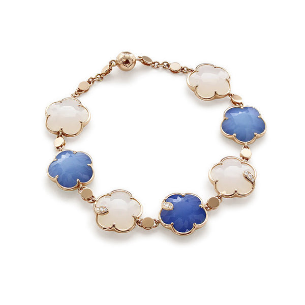 PASQUALE BRUNI 'TON JOLI' 18CT ROSE GOLD LAPIS LAZULI AND WHITE AGATE DIAMOND BRACELET (Image 1)