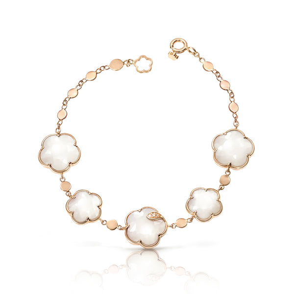 PASQUALE BRUNI TON JOLI LUNAIRE 18CT ROSE GOLD PEARL OF THE MOON GEM & DIAMOND BRACELET (Image 1)