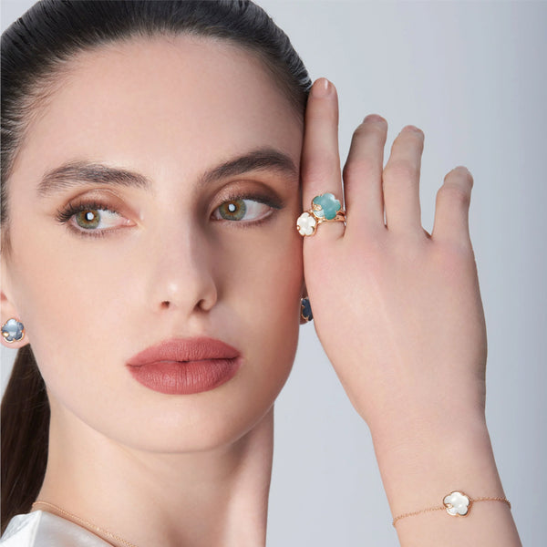 PASQUALE BRUNI PETIT JOLI 18CT ROSE GOLD PEARL OF THE MOON GEM & DIAMOND BRACELET (Image 2)