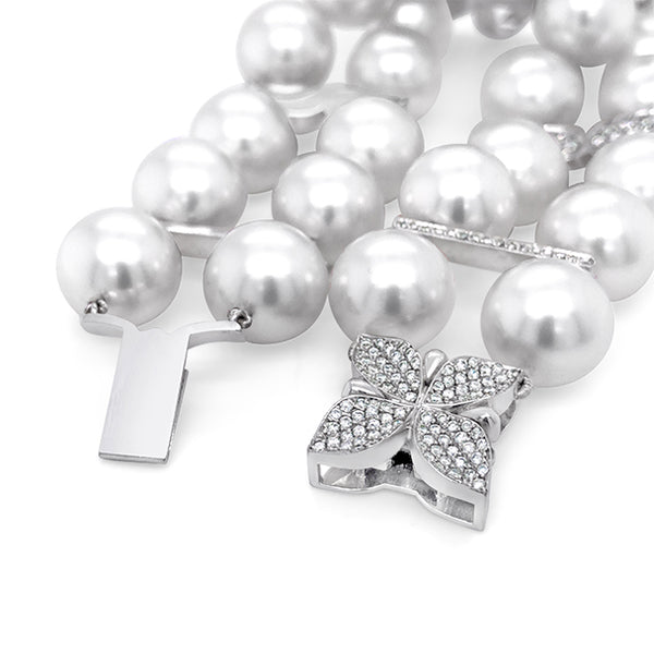 BESPOKE 'FRANGIPANI' PEARL AND DIAMOND BRACELET (Image 5)