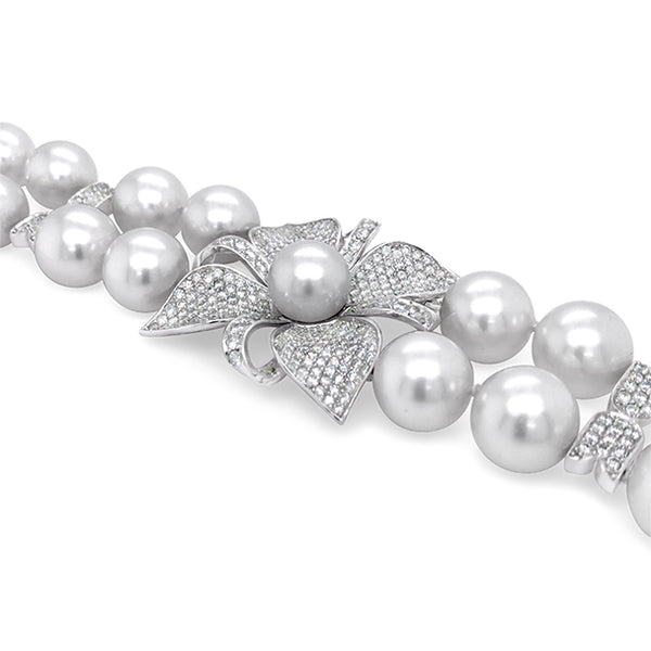 BESPOKE 'FRANGIPANI' PEARL AND DIAMOND BRACELET (Image 6)
