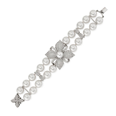 BESPOKE 'FRANGIPANI' PEARL AND DIAMOND BRACELET