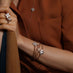 ROBERTO COIN PRINCESS FLOWER 18CT ROSE & WHITE GOLD BLACK JADE & DIAMOND BRACELET (Thumbnail 2)