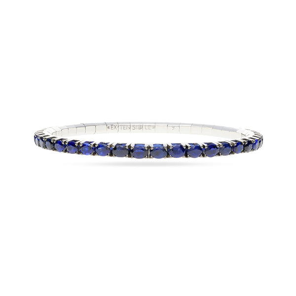 DEMEGLIO 'EXTENSIBLE' 18CT WHITE GOLD SAPPHIRE STRETCH BRACELET (Image 1)