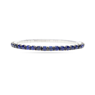 DEMEGLIO 'EXTENSIBLE' 18CT WHITE GOLD SAPPHIRE STRETCH BRACELET