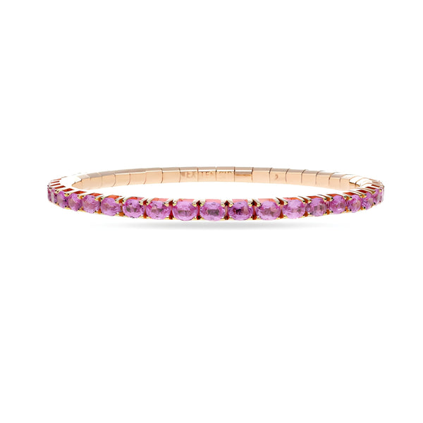 DEMEGLIO 'EXTENSIBLE' 18CT ROSE GOLD PINK SAPPHIRE BRACELET (Image 1)