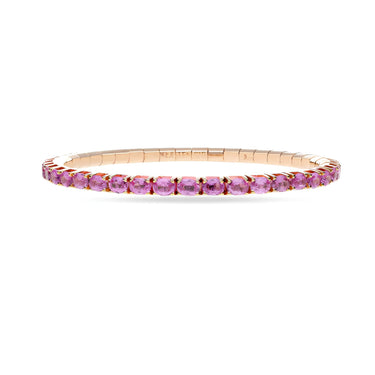 DEMEGLIO 'EXTENSIBLE' 18CT ROSE GOLD PINK SAPPHIRE BRACELET