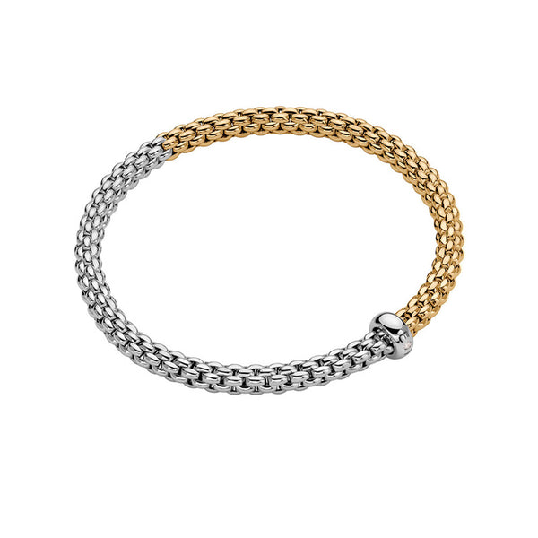 FOPE 'SOLO' 18CT YELLOW & WHITE GOLD DIAMOND BRACELET (Image 1)