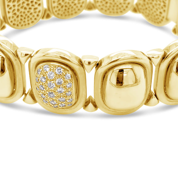 18CT YELLOW GOLD PAVE DIAMOND SET BRACELET (Image 4)