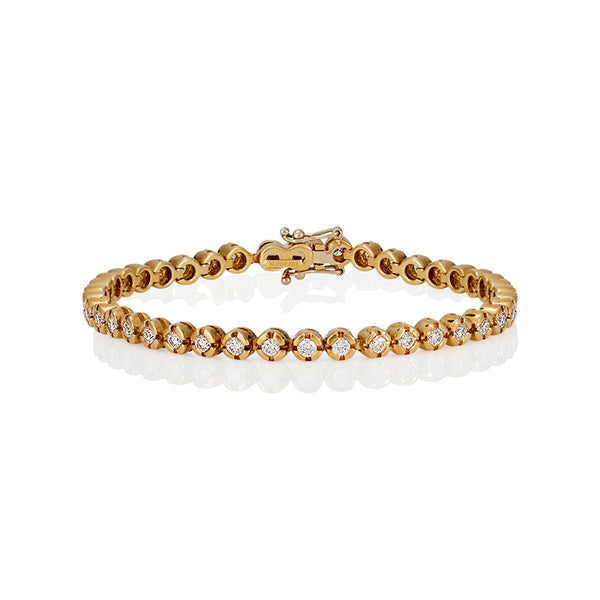 PICCHIOTTI 18CT YELLOW GOLD DIAMOND LINE BRACELET (Image 1)