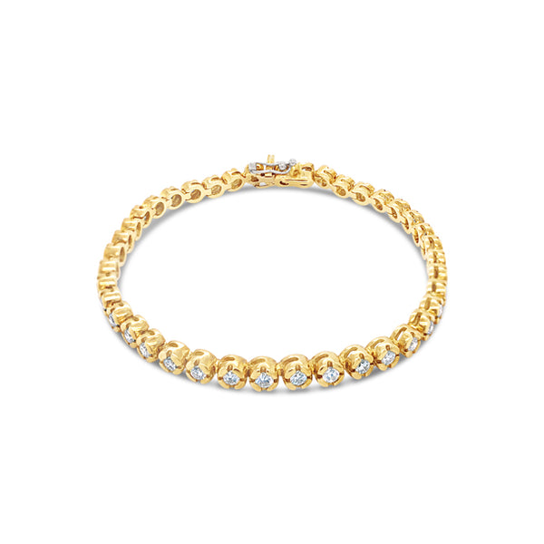 PICCHIOTTI 18CT YELLOW GOLD DIAMOND LINE BRACELET (Image 2)