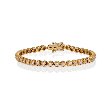 PICCHIOTTI 18CT YELLOW GOLD DIAMOND LINE BRACELET