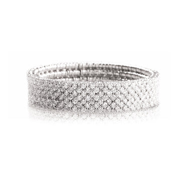 DEMEGLIO 'CASHMERE' 19.29CT DIAMOND ELASTIC BRACELET IN 18CT WHITE GOLD