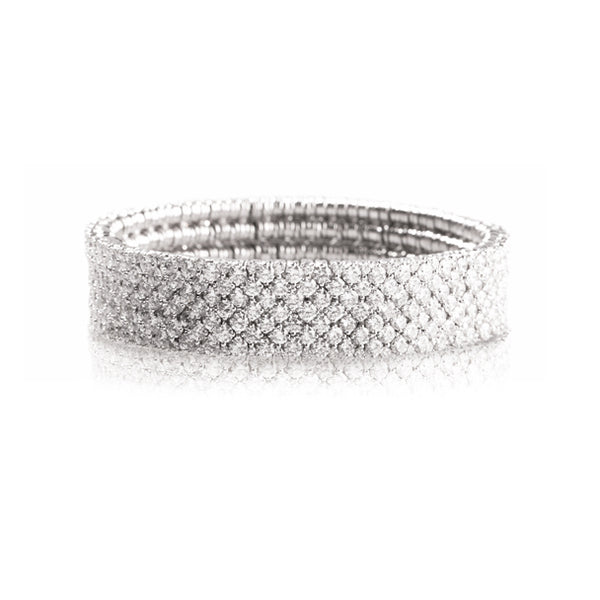 DEMEGLIO 'CASHMERE' 19.29CT DIAMOND ELASTIC BRACELET IN 18CT WHITE GOLD (Image 1)