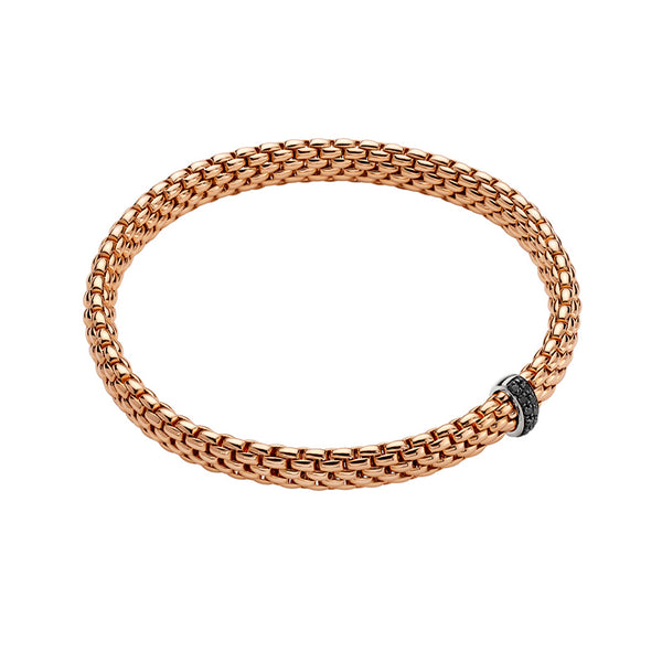 FOPE VENDOME 18CT ROSE GOLD BLACK DIAMOND BRACELET (Image 1)