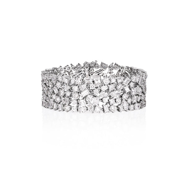 NEW ITALIAN ART 18CT WHITE GOLD 31.36CT DIAMOND BRACELET (Image 1)