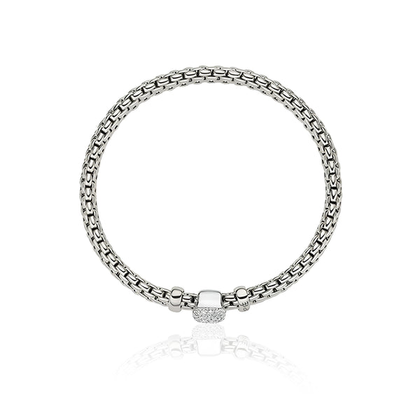FOPE "VENDOME" 18CT WHITE GOLD FLEX'IT BRACELET SIZE MEDIUM (Image 1)