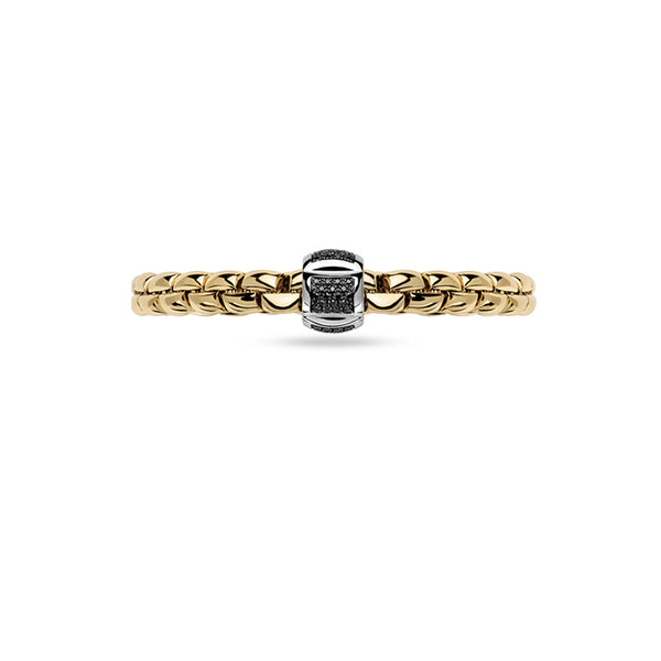 FOPE 'EKA' 18CT YELLOW GOLD AND 18CT WHITE GOLD BLACK DIAMOND RHONDEL FLEX'IT BRACELET (Image 3)