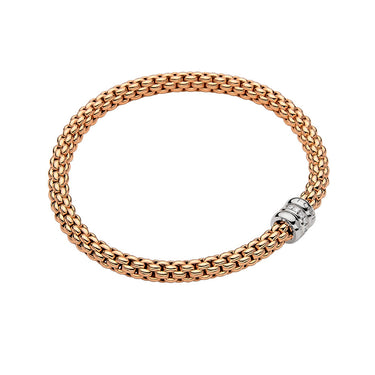 FOPE SOLO 18CT ROSE & WHITE GOLD DIAMOND BRACELET