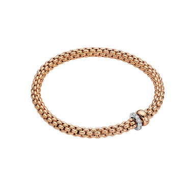 FOPE 'SOLO' 18CT ROSE GOLD DIAMOND BRACELET