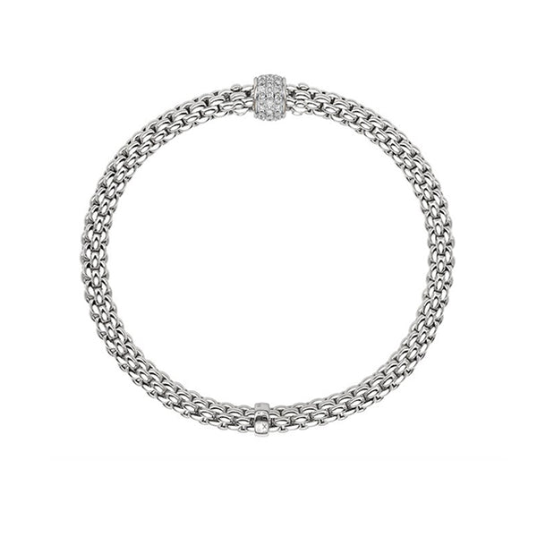 FOPE "SOLO" 18ct WHITE GOLD ROUND BRILLIANT CUT DIAMOND FLEXIT BRACELET MEDIUM SIZE (Image 3)