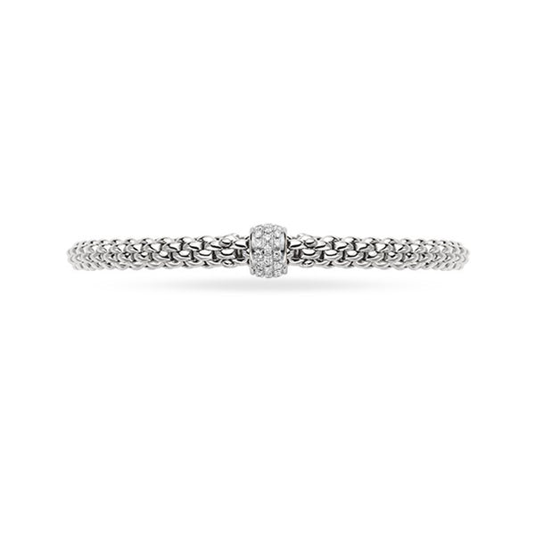 FOPE "SOLO" 18ct WHITE GOLD ROUND BRILLIANT CUT DIAMOND FLEXIT BRACELET MEDIUM SIZE (Image 2)