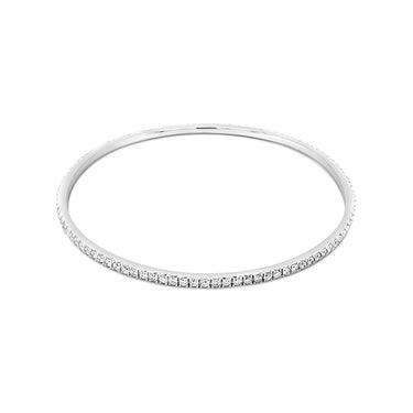 18CT WHITE GOLD DIAMOND SET BANGLE