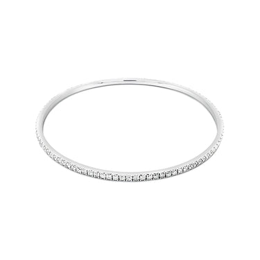 18CT WHITE GOLD DIAMOND SET BANGLE