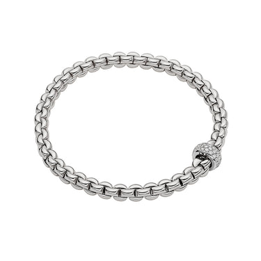 FOPE 'EKA' 18CT WHITE GOLD DIAMOND BRACELET LARGE SIZE