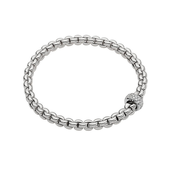 FOPE "EKA" 18ct WHITE GOLD ROUND BRILLIANT CUT DIAMOND BRACELET MEDIUM SIZE (Image 1)