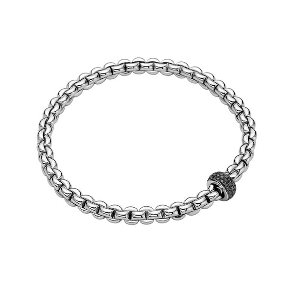 FOPE 'EKA' 18CT WHITE GOLD BLACK DIAMOND BRACELET (Image 1)