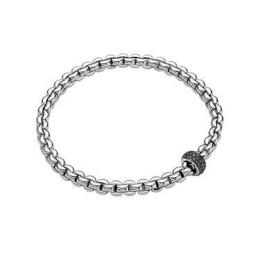 FOPE 'EKA' 18CT WHITE GOLD BLACK DIAMOND BRACELET