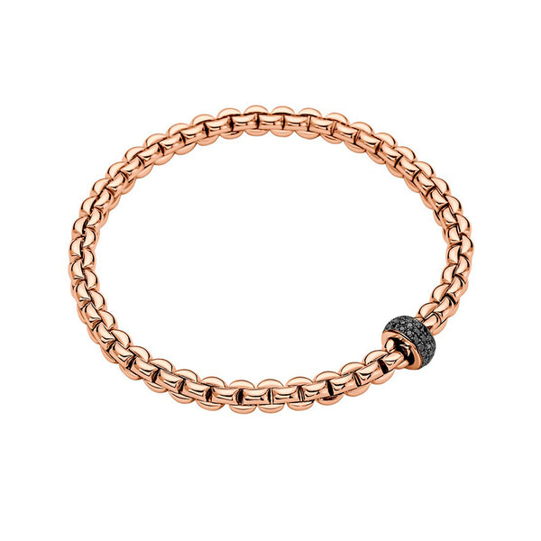 FOPE 'EKA' 18CT ROSE GOLD BLACK DIAMOND BRACELET (Image 1)