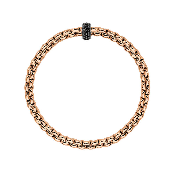 FOPE 'EKA' 18CT ROSE GOLD BLACK DIAMOND BRACELET (Image 2)