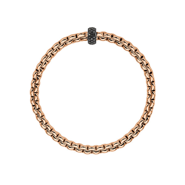 FOPE 'EKA' 18CT ROSE GOLD BLACK DIAMOND BRACELET (Image 2)