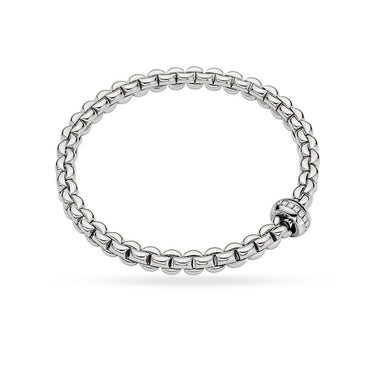 FOPE 'FLEX'IT EKA' 18CT WHITE GOLD PAVE DIAMOND RONDELLE BRACELET