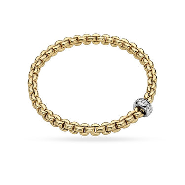 FOPE 'FLEX'IT EKA' 18CT YELLOW GOLD AND 18CT WHITE GOLD DIAMOND RONDELLE BRACELET