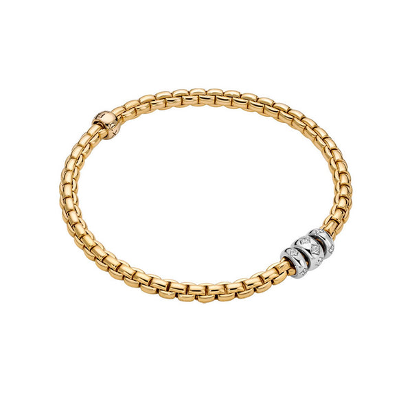 FOPE 'EKA' 18CT YELLOW & WHITE GOLD DIAMOND BRACELET (Image 1)