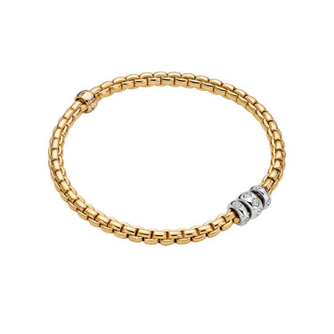 FOPE 'EKA' 18CT YELLOW & WHITE GOLD DIAMOND BRACELET