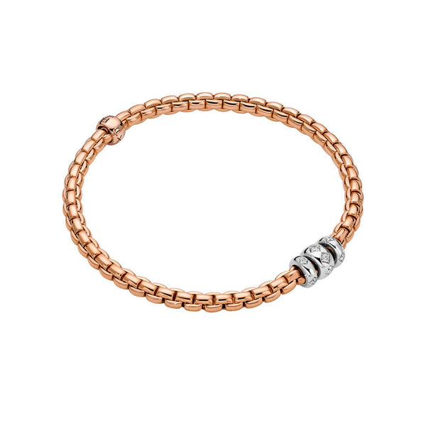 FOPE 'EKA' 18CT ROSE & WHITE GOLD DIAMOND BRACELET (Image 1)