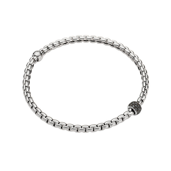 FOPE 'EKA' 18CT WHITE GOLD BLACK DIAMOND BRACELET (Image 1)