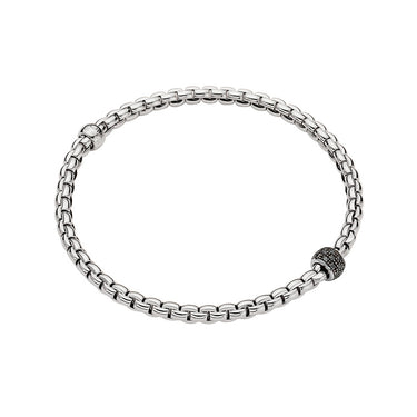 FOPE 'EKA' 18CT WHITE GOLD BLACK DIAMOND BRACELET