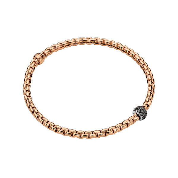 FOPE 'EKA' 18CT ROSE & WHITE GOLD BLACK DIAMOND BRACELET (Image 1)