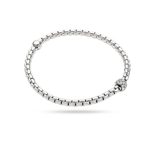 FOPE 'EKA' 18CT WHITE GOLD PAVE DIAMOND FLEXÍT BRACELET MEDIUM SIZE (Image 1)