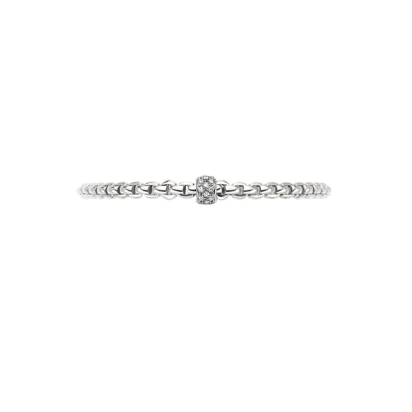 FOPE 'EKA TINY' 18CT WHITE GOLD PAVE DIAMOND FLEX'IT BRACELET (Image 3)