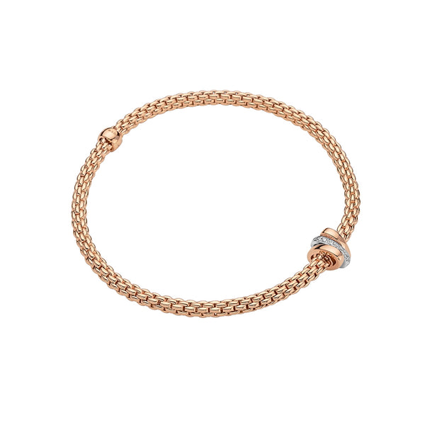 FOPE 'PRIMA' 18CT ROSE & WHITE GOLD DIAMOND BRACELET (Image 1)