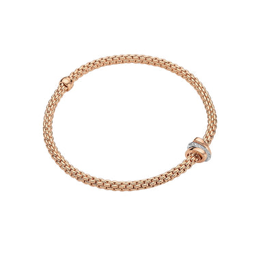 FOPE 'PRIMA' 18CT ROSE & WHITE GOLD DIAMOND BRACELET