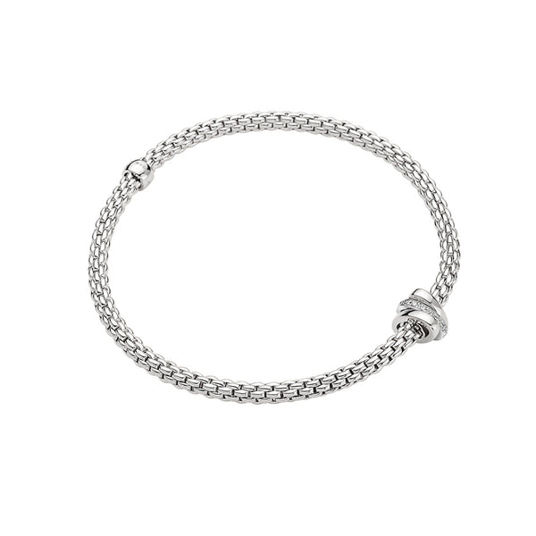 FOPE "PRIMA" 18CT WHITE GOLD  DIAMOND RHONDEL BRACELET MEDIUM SIZE (Image 1)